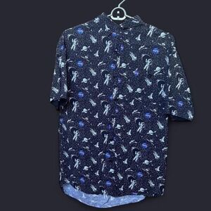 Black and red NASA button up